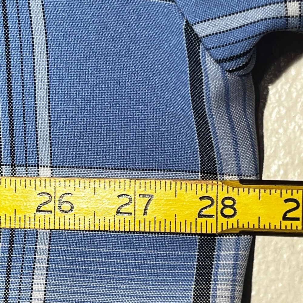 Men's Cal Top 2XLT Short Sleeve Plaid Checker Button Up Polyester Shirt Western - Picture 11 of 16